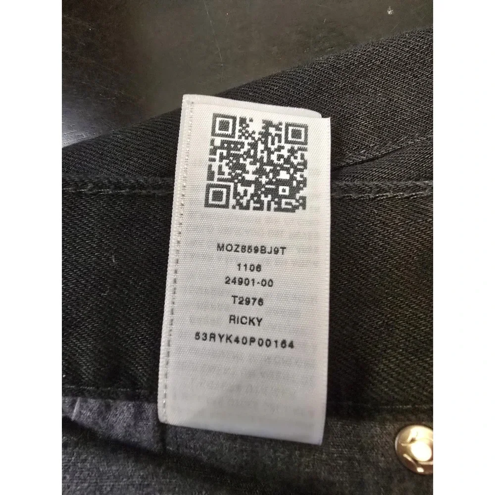 True Religion Ricky Relaxed Straight Jeans Men's 44x31 Black Flap Pocket Denim‎